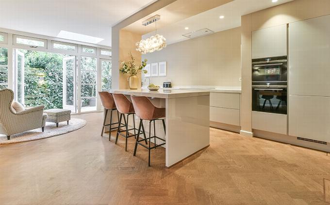 minimal kitchen with earthy tones