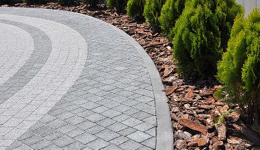 Paved pathway in garden