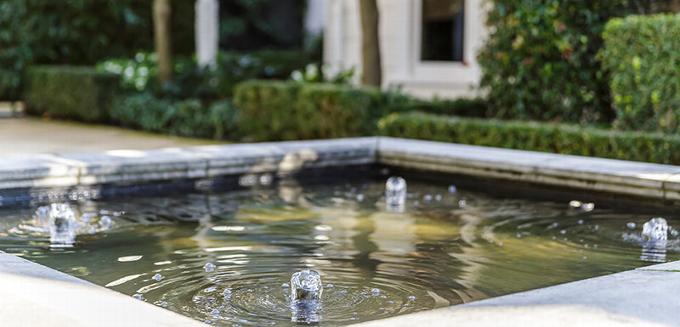 water feature in garden