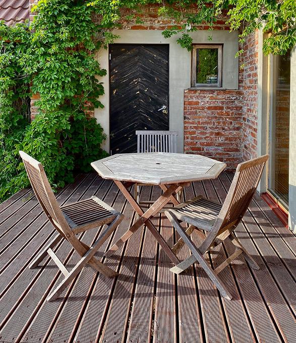 decking outside back door of property