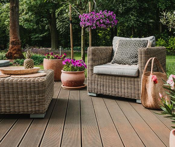 Decking area in garden